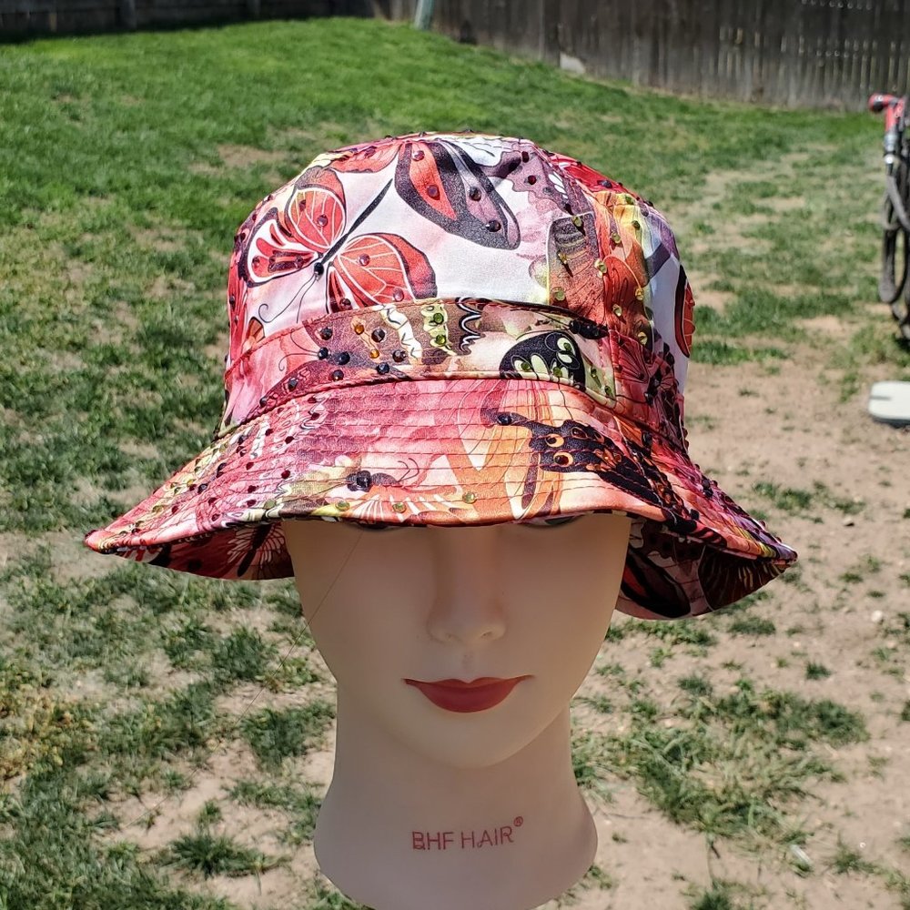 Ladies Dragonfly BLING Bucket Hat NEW